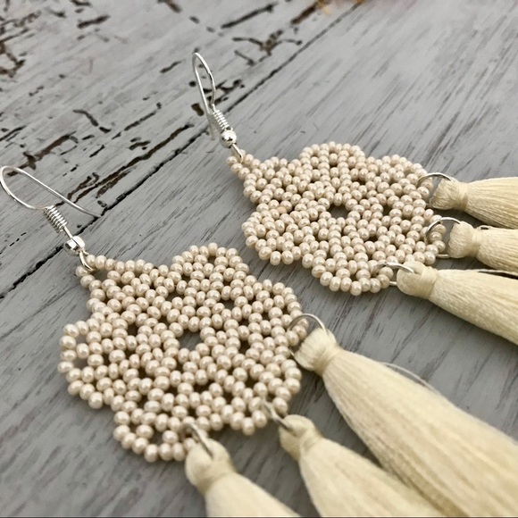 Beautiful Handmade Flower Tassel Earrings - Picture 3 of 8